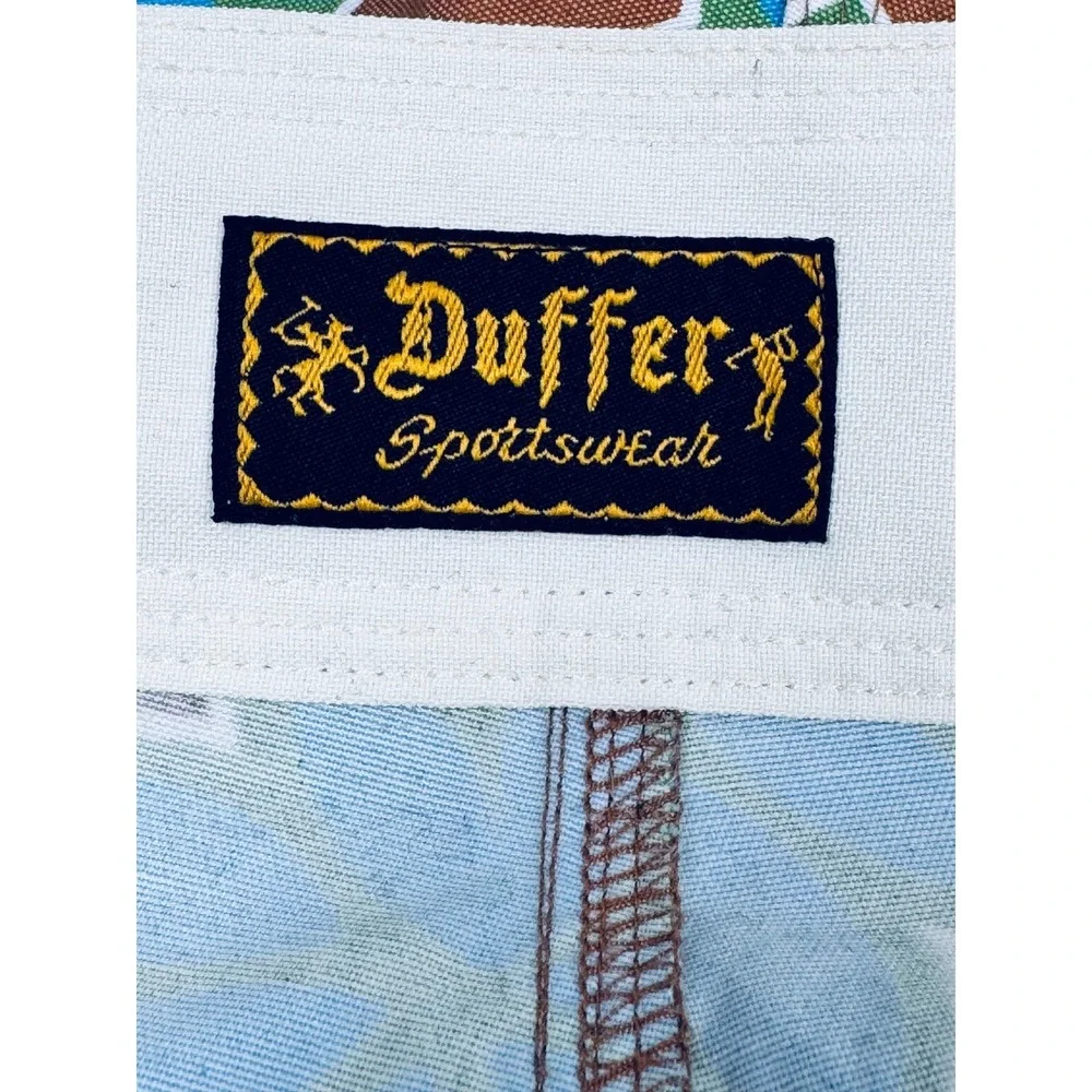 Vintage Duffer Sportswear Swim Board Shorts Mens Large Brown Blue  Surf Retro